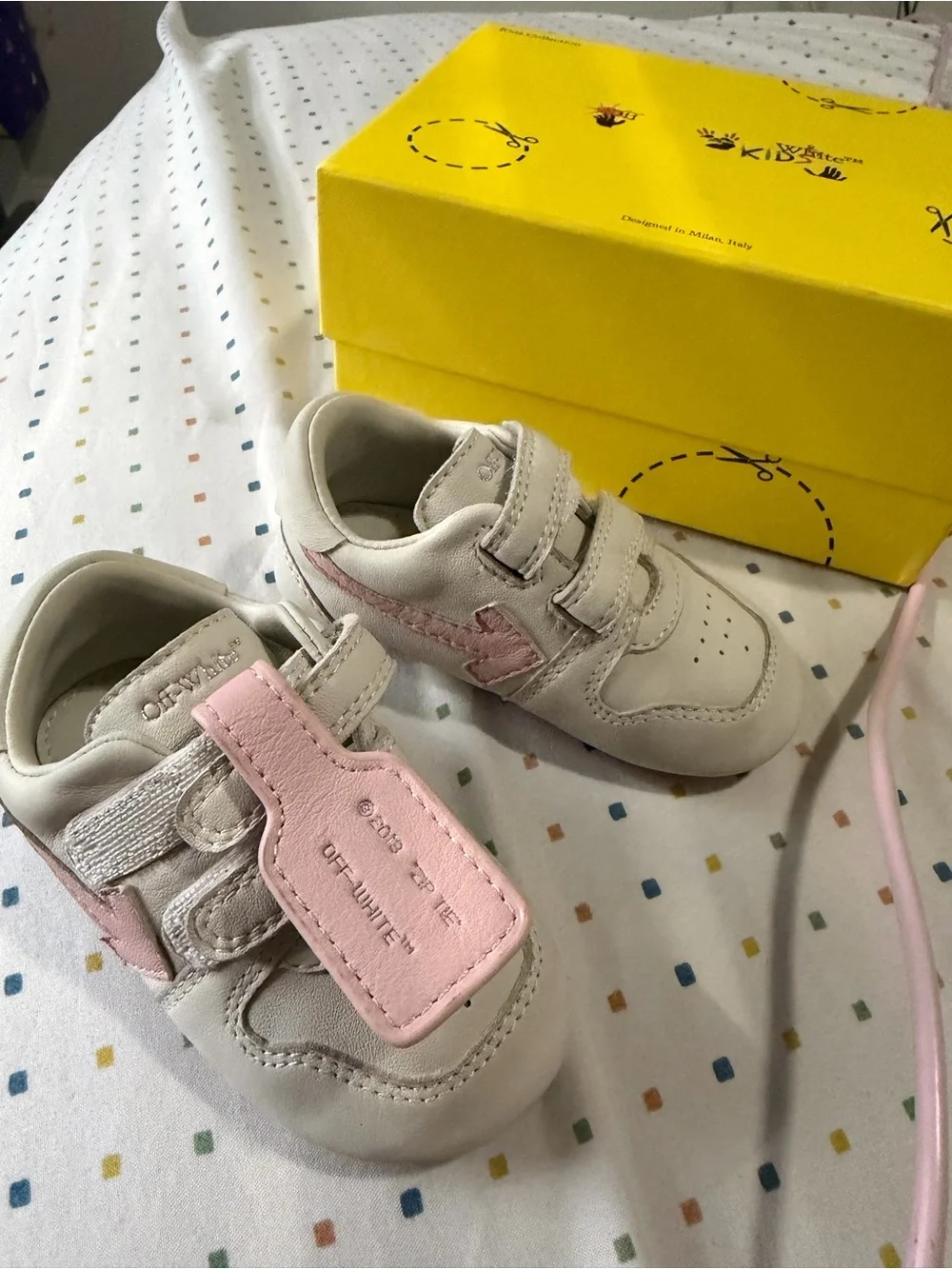 Off White Pink Arrow Strap Sneakers